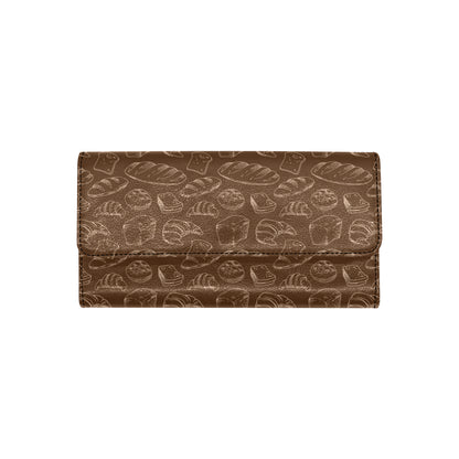 Bread Pattern Print Design 02 Women's Trifold Wallet
