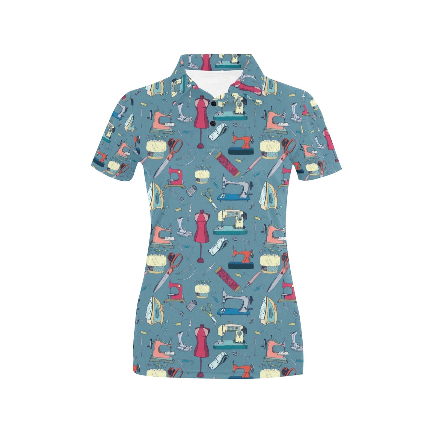 Sewing Equipment Print Design LKS301 Women's Polo Shirt