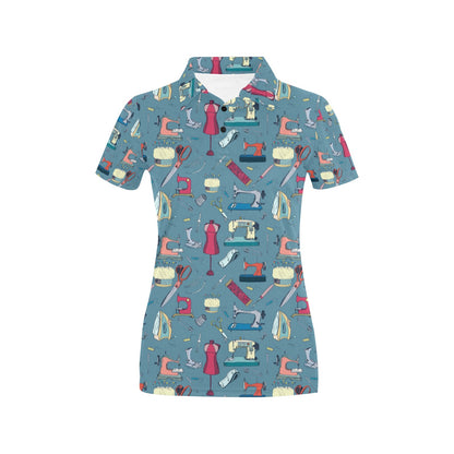 Sewing Equipment Print Design LKS301 Women's Polo Shirt