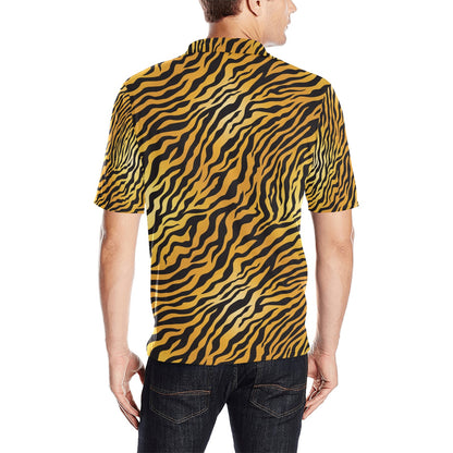 Tiger Print Design LKS302 Men Polo Shirt