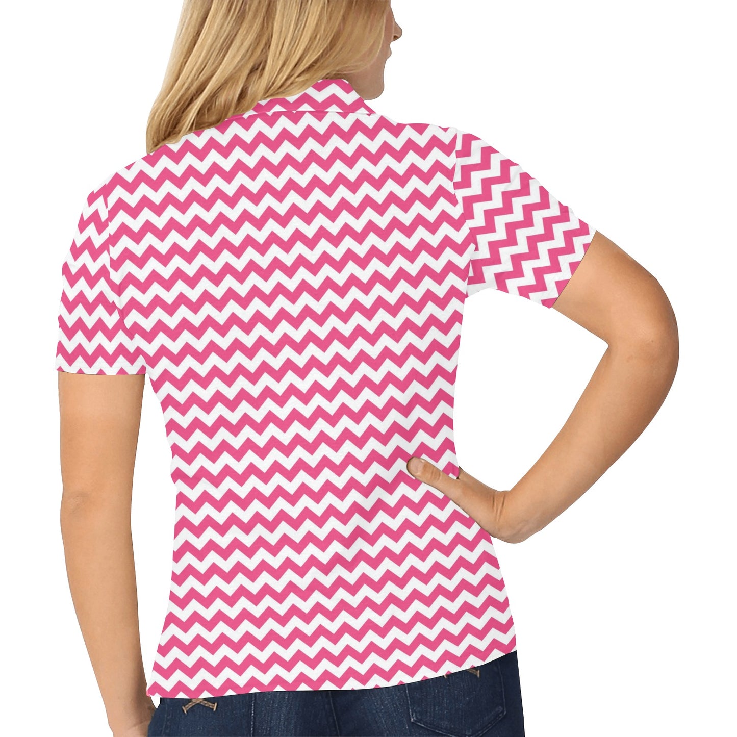 Chevron Print Design LKS402 Women's Polo Shirt