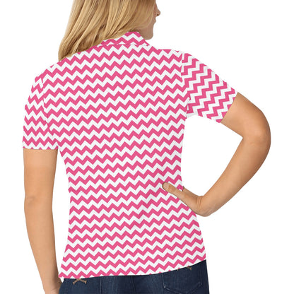 Chevron Print Design LKS402 Women's Polo Shirt