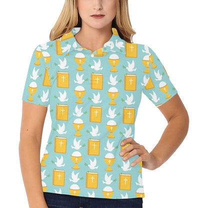 Christian Pattern Print Design 02 Women's Polo Shirt
