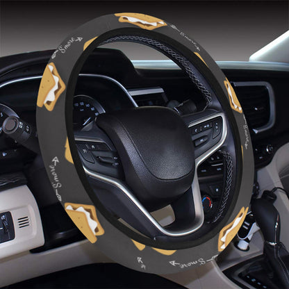 S_Mores Print Design LKS301 Steering Wheel Cover with Elastic Edge