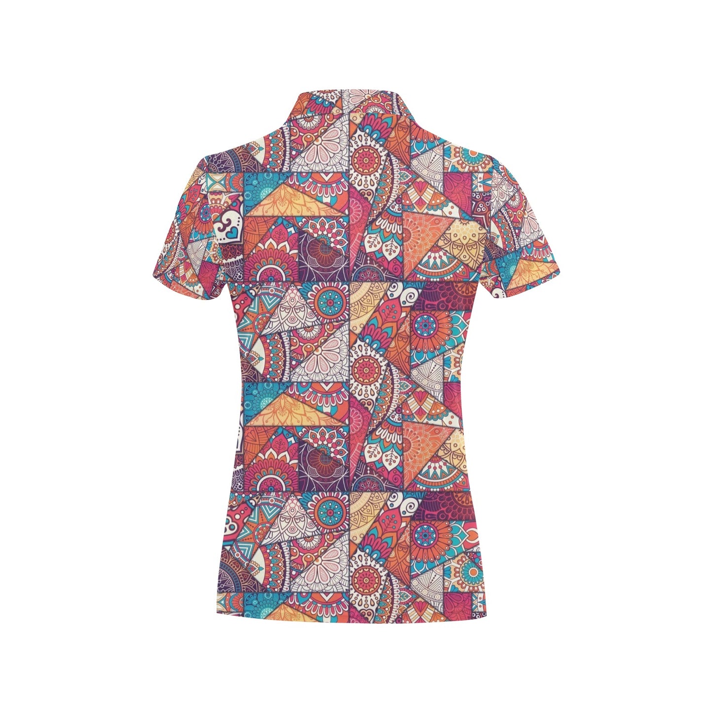 Patchwork Print Design LKS401 Women's Polo Shirt