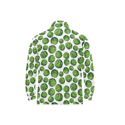 Brussels Sprouts Pattern Print Design 02 Long Sleeve Polo Shirt For Men's