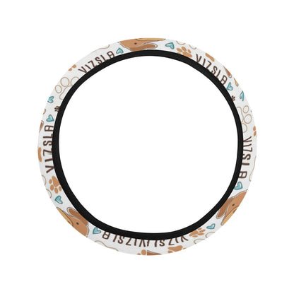 Vizslas Print Design LKS301 Steering Wheel Cover with Elastic Edge