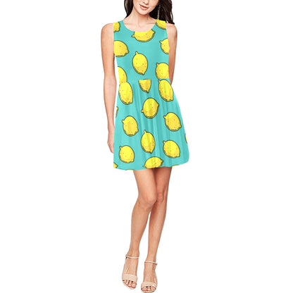 Lemon Pattern Print Design LM04 Sleeveless Dress
