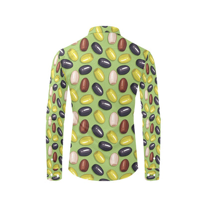 Olive Print Design LKS301 Men's Long Sleeve Dress Shirt