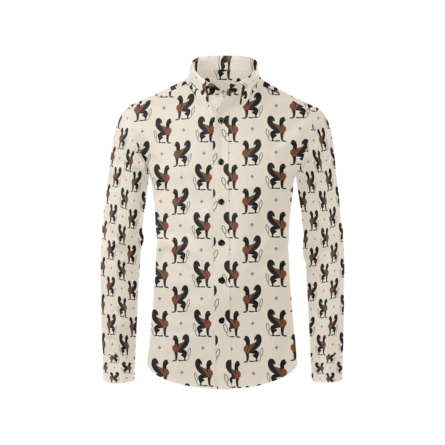 Ancient Greek Print Design LKS3010 Men's Long Sleeve Dress Shirt