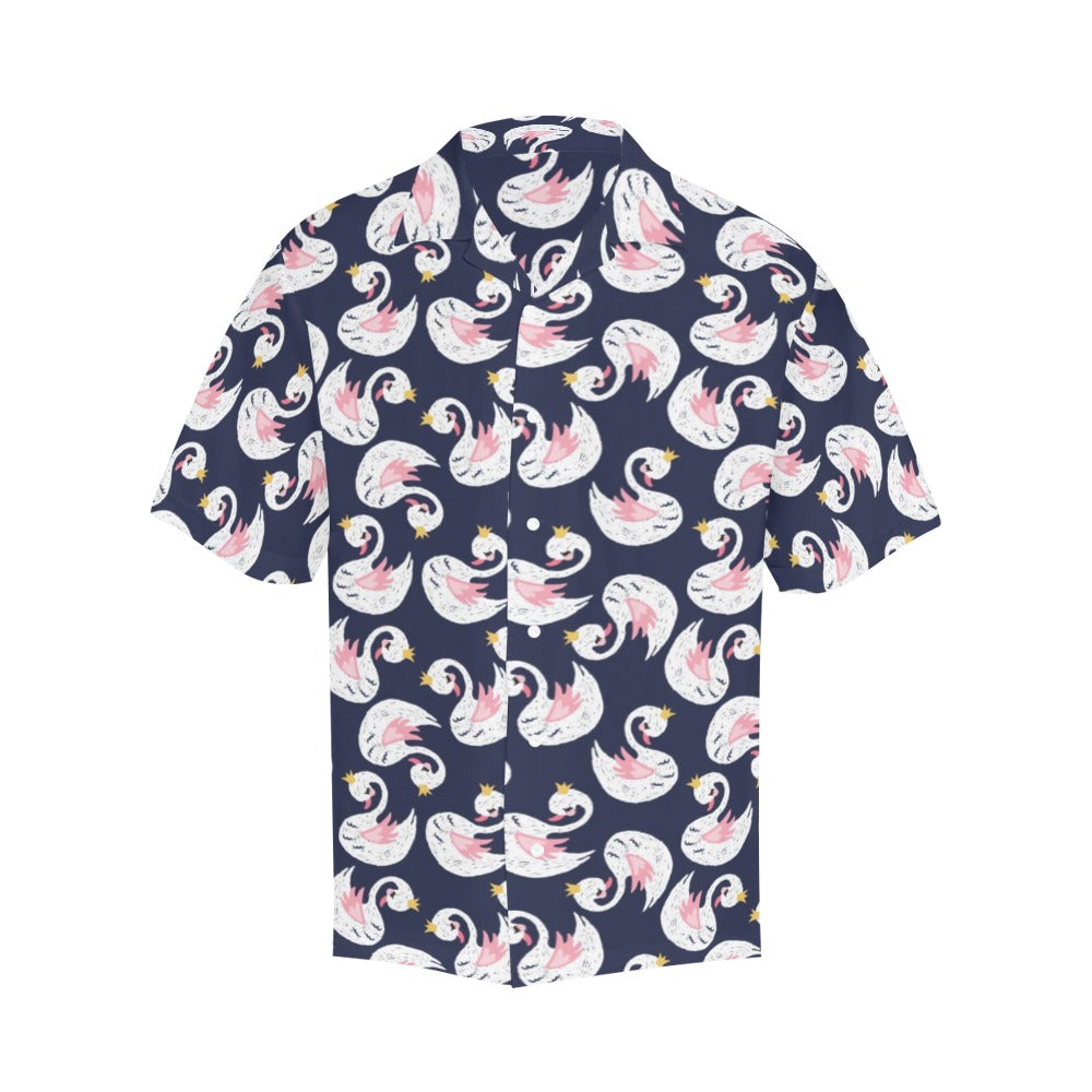 Swan Print Design LKS403 Men's Men's Hawaiian Shirt