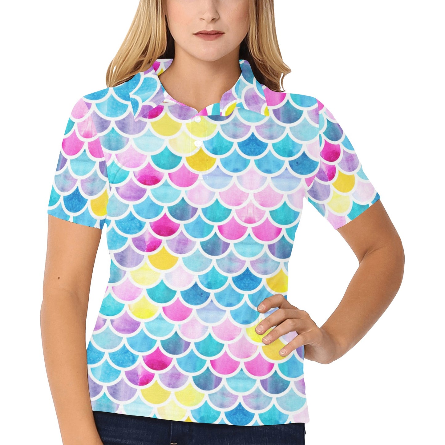 Scales Print Design LKS402 Women's Polo Shirt