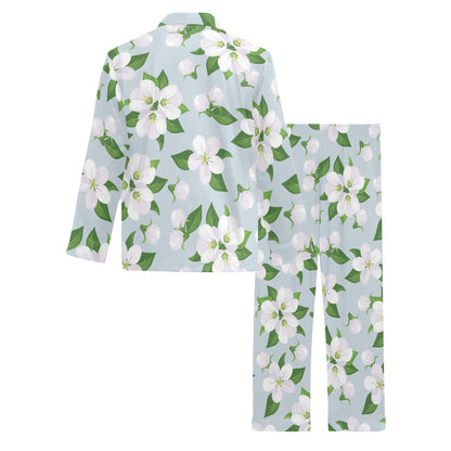 Apple blossom Pattern Print Design AB04 Men's Long Pajama Set