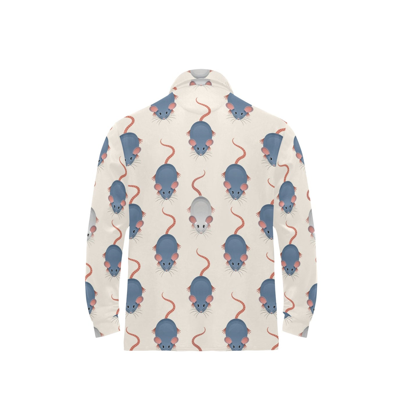 Rat Pattern Print Design 03 Long Sleeve Polo Shirt For Men's