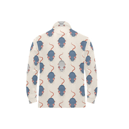 Rat Pattern Print Design 03 Long Sleeve Polo Shirt For Men's