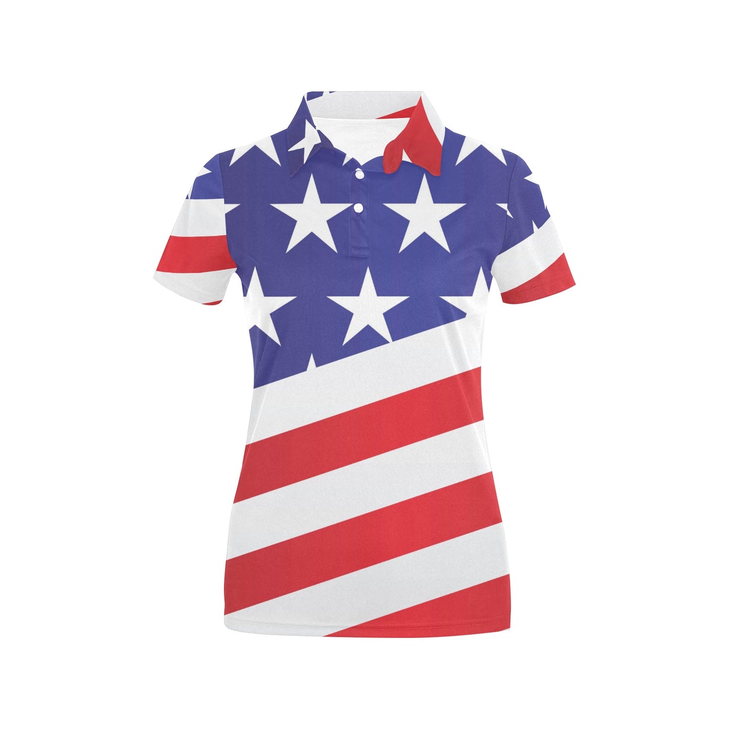 American flag Print Women's Polo Shirt