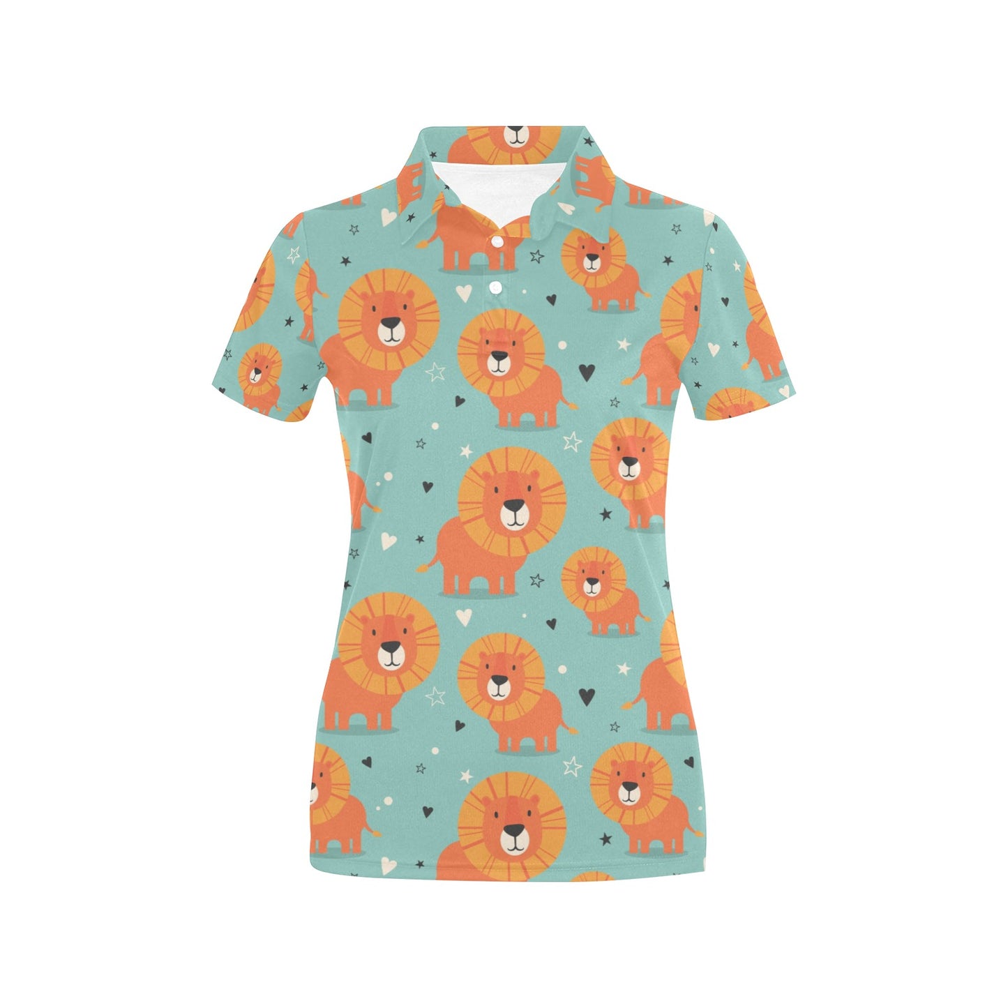 Lion Baby Pattern Print Design 03 Women's Polo Shirt