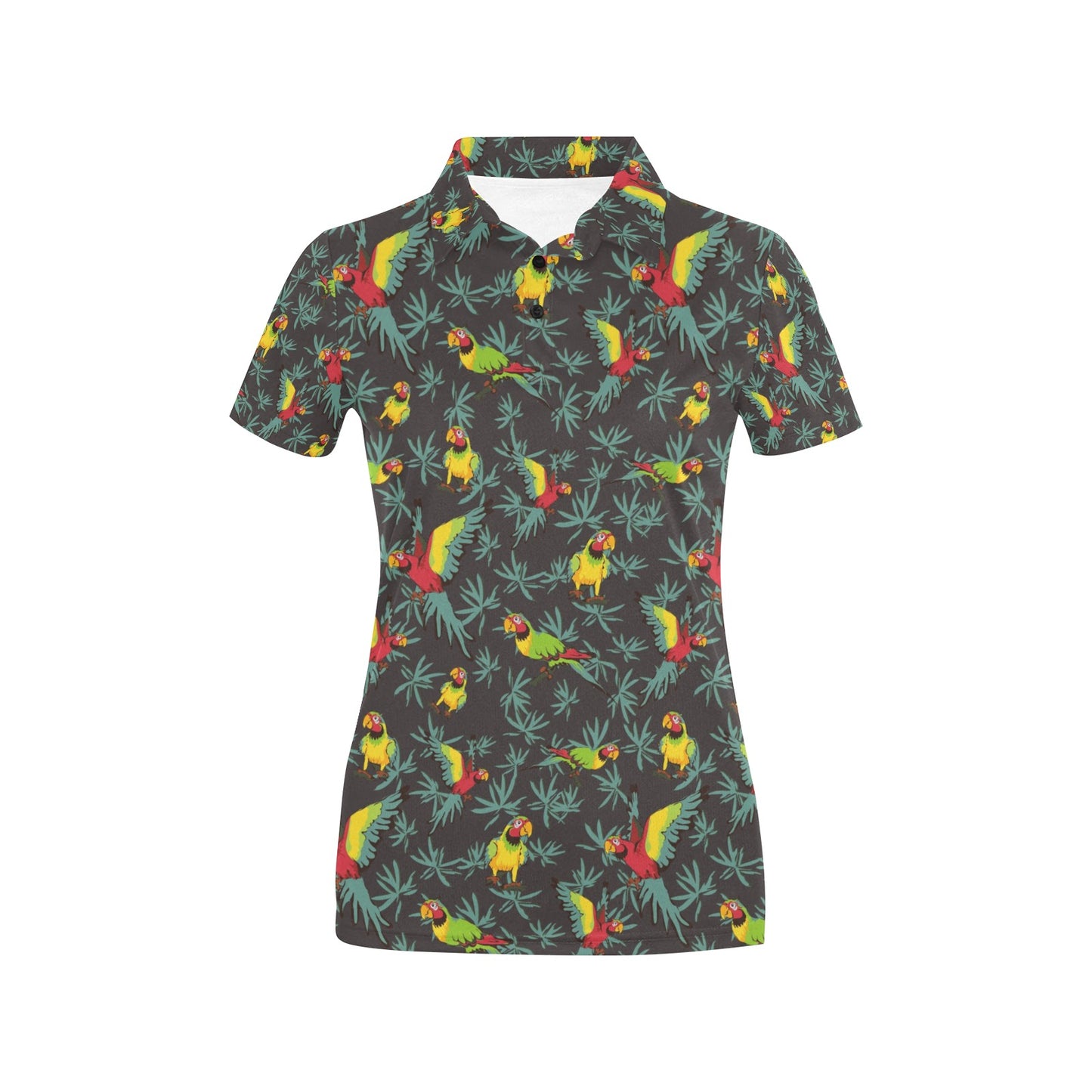 Parrot Themed Print Women's Polo Shirt