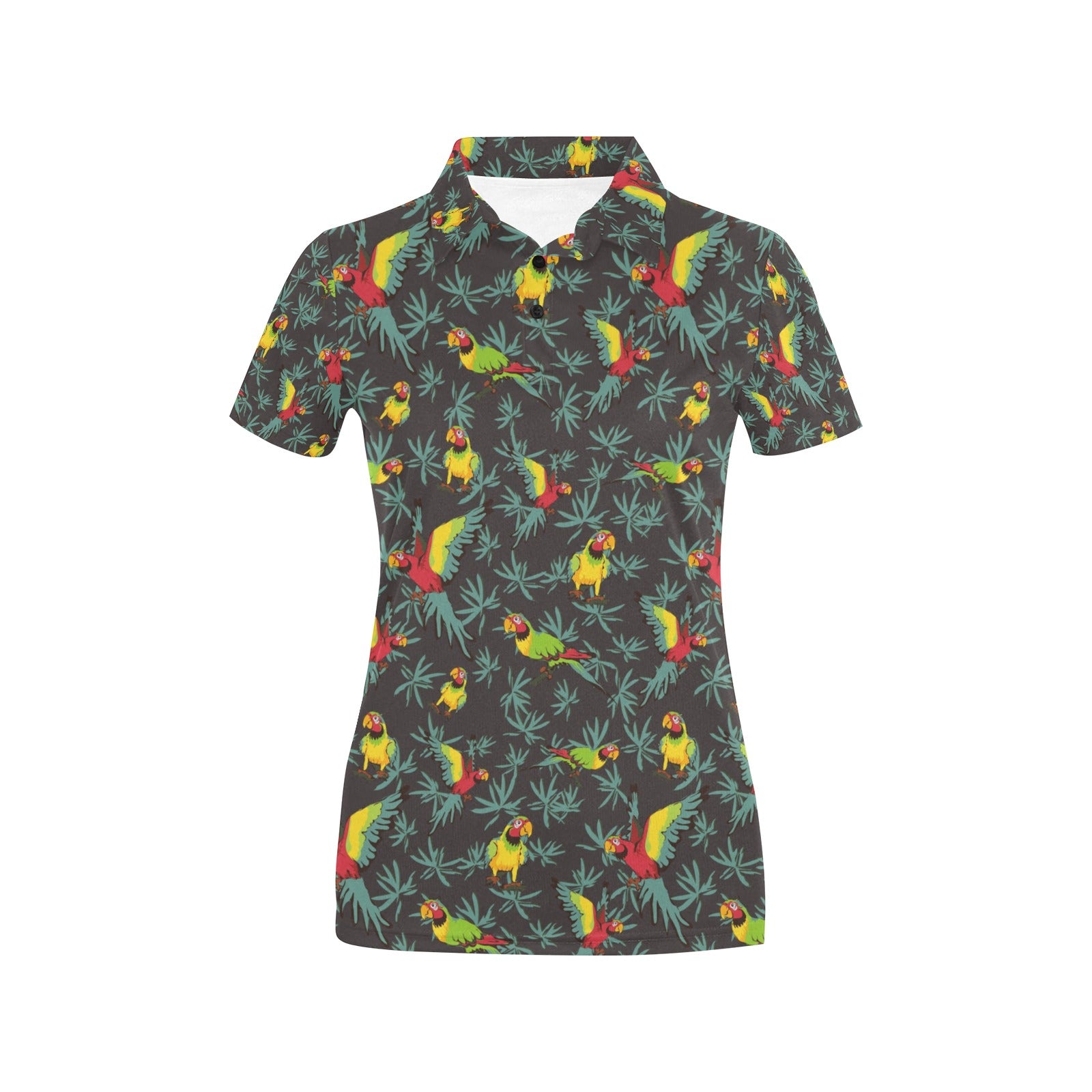 Parrot Themed Print Women's Polo Shirt
