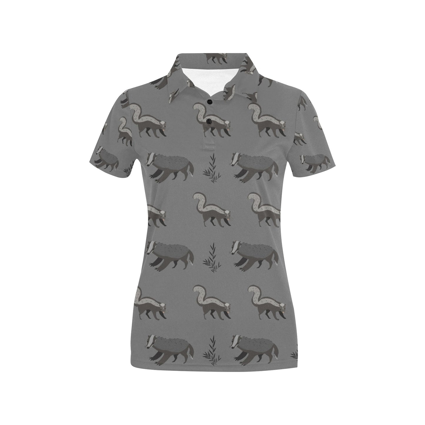 Skunk Print Design LKS301 Women's Polo Shirt