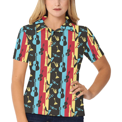 Jazz Pattern Print Design 02 Women's Polo Shirt