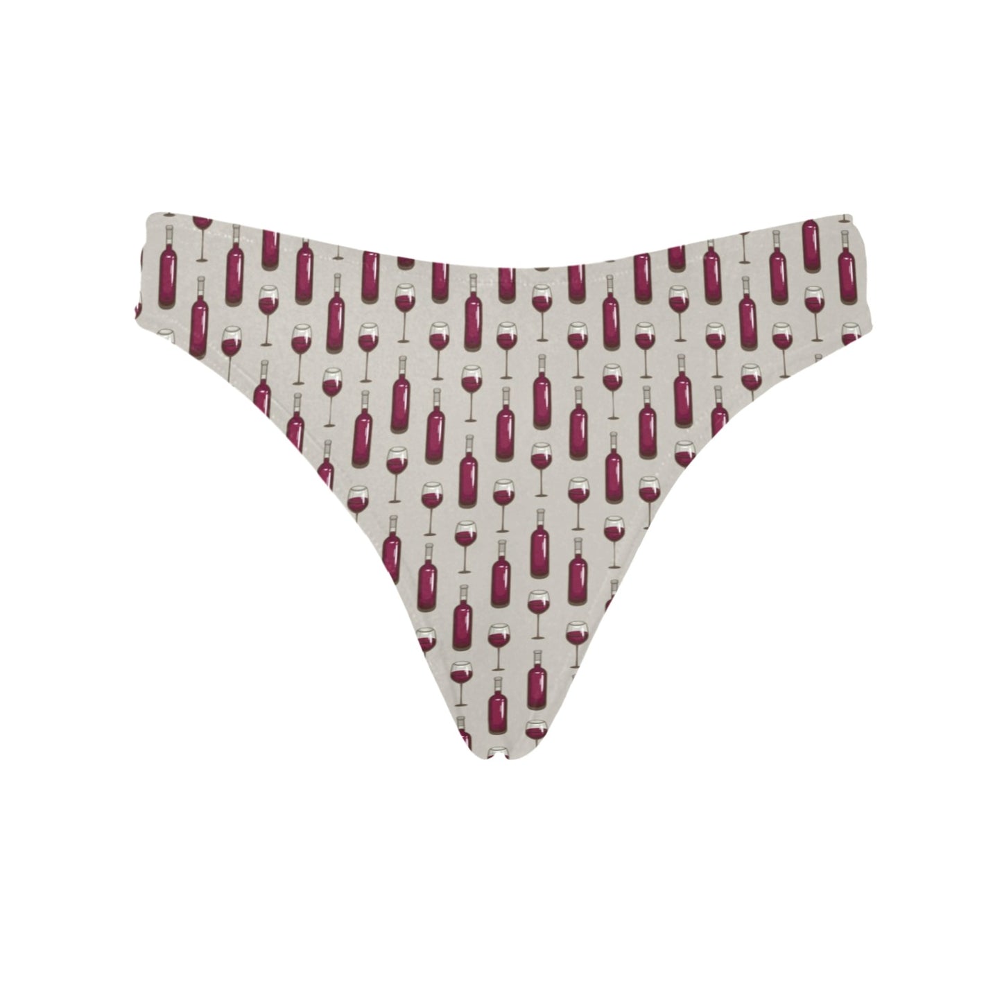 Wine Bottle Pattern Print Women's Thongs