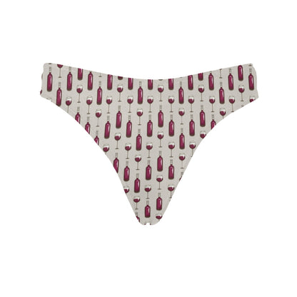 Wine Bottle Pattern Print Women's Thongs