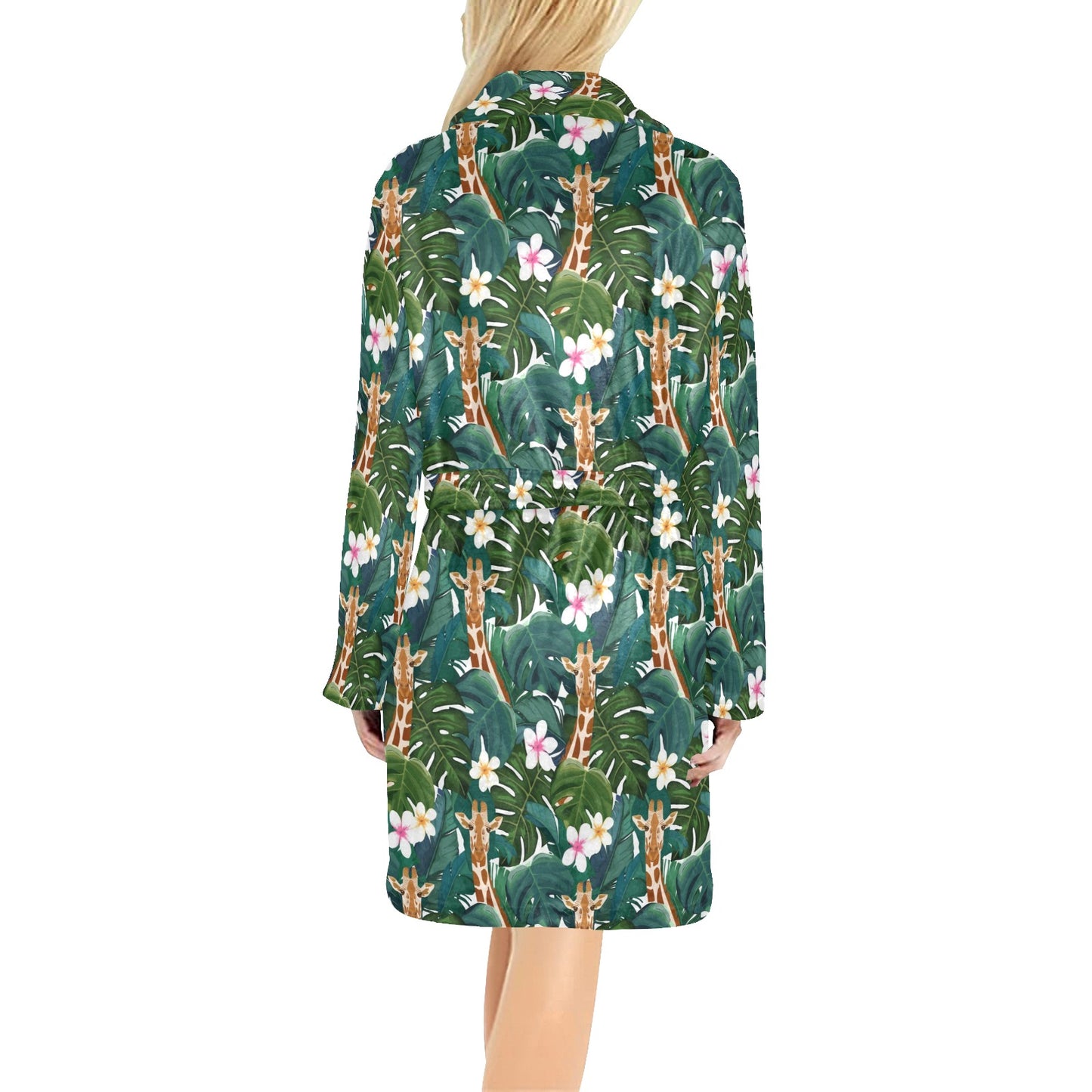 Giraffe Jungle Design Print Women's Fleece Robe