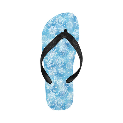 Snowflake Blue Print Design LKS301 Flip Flops