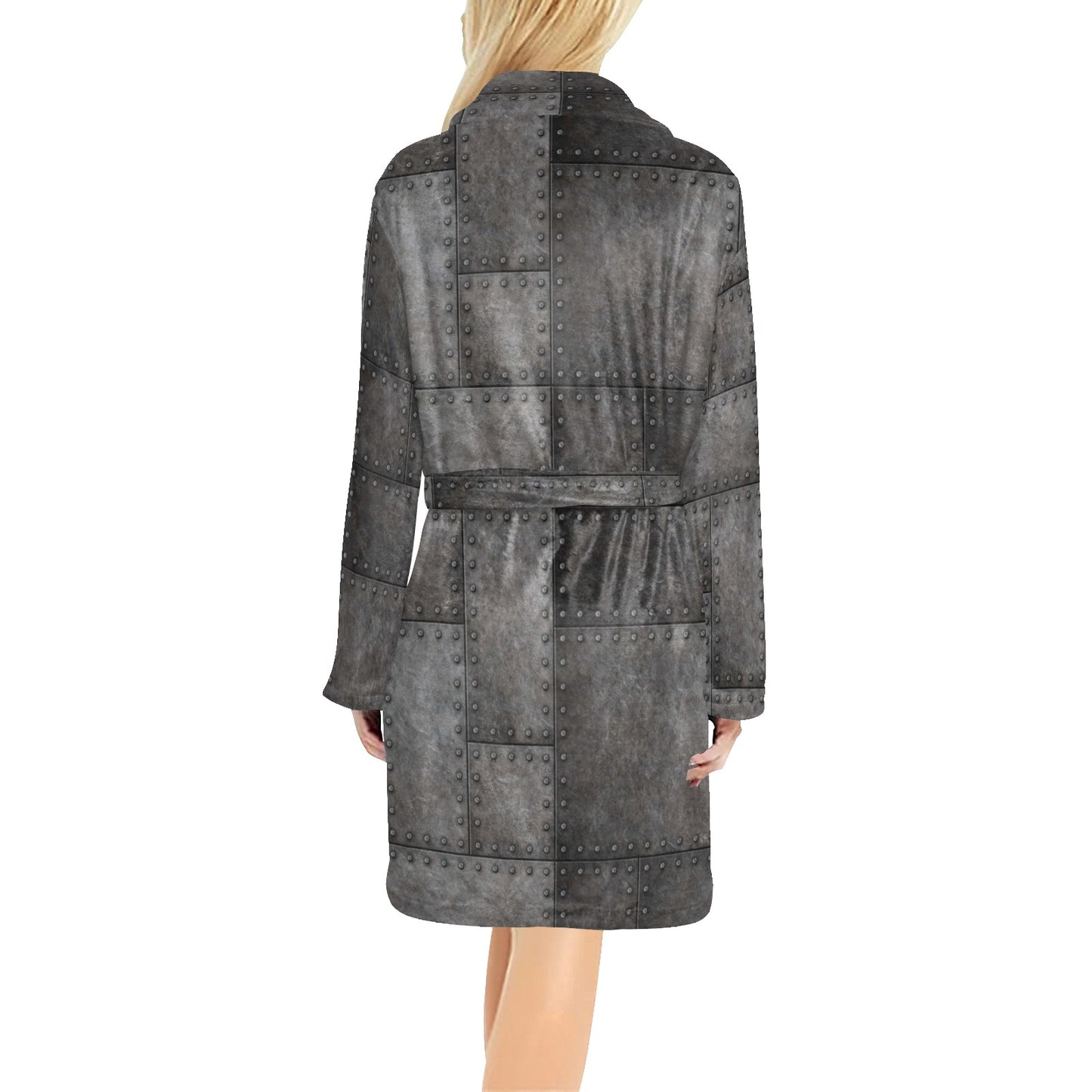 Armor Pattern Print Design 02 Women's Fleece Robe