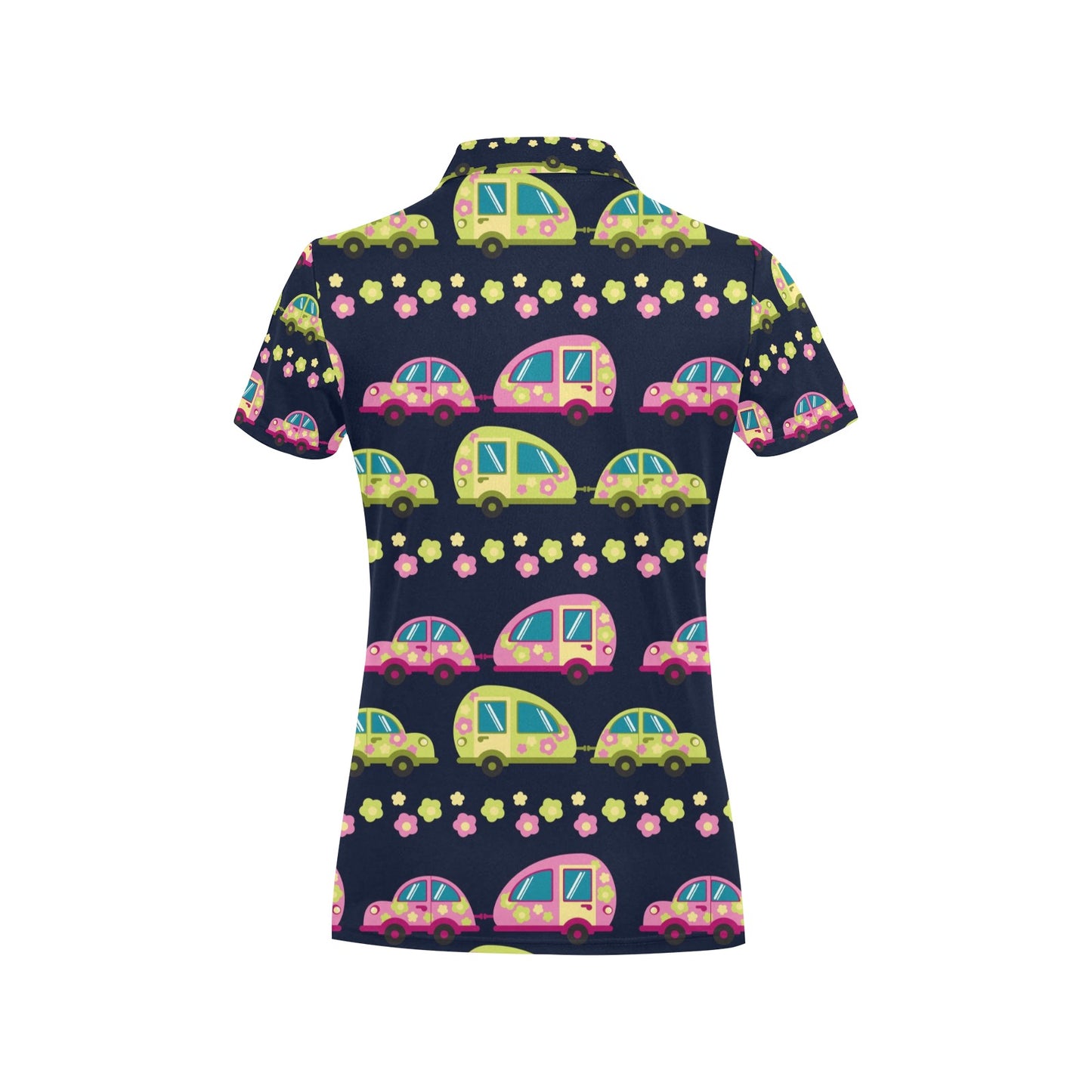 Camper Cute Camping Design No 3 Print Women's Polo Shirt