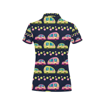 Camper Cute Camping Design No 3 Print Women's Polo Shirt
