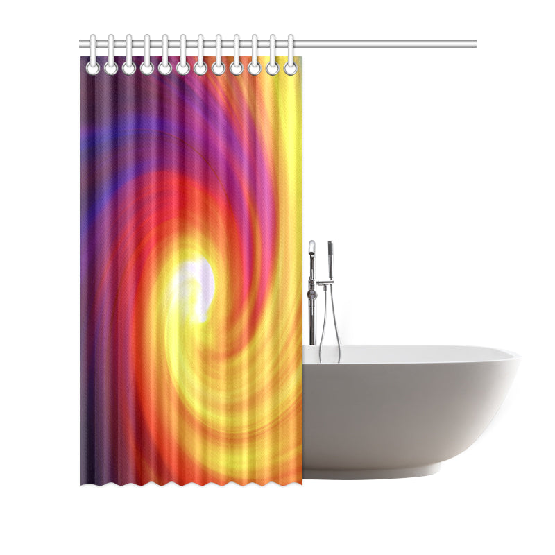 Vortex Twist Swirl Flame Themed Shower Curtain