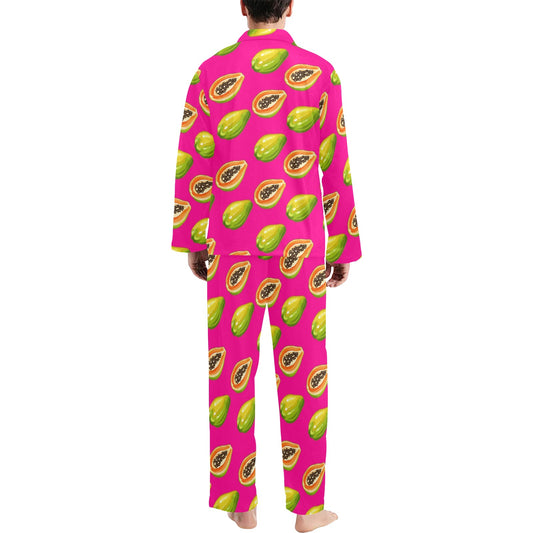 Papaya Pattern Print Design PP02 Men's Long Pajama Set