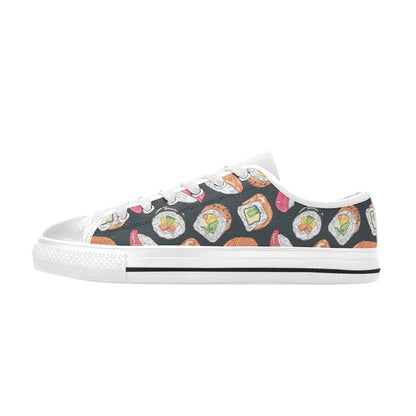 Sushi Print Design LKS306 Women's White Low Top Shoes