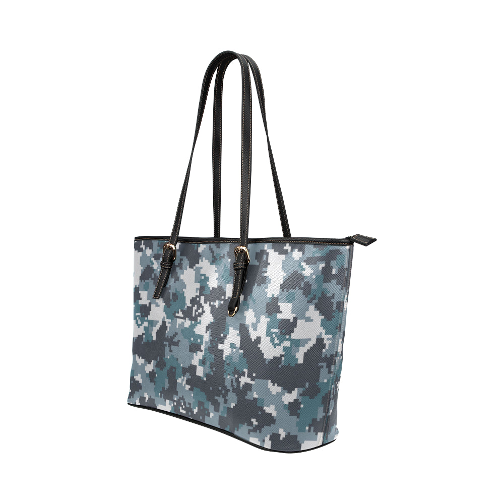 ACU Digital Urban Camouflage Leather Tote Bag