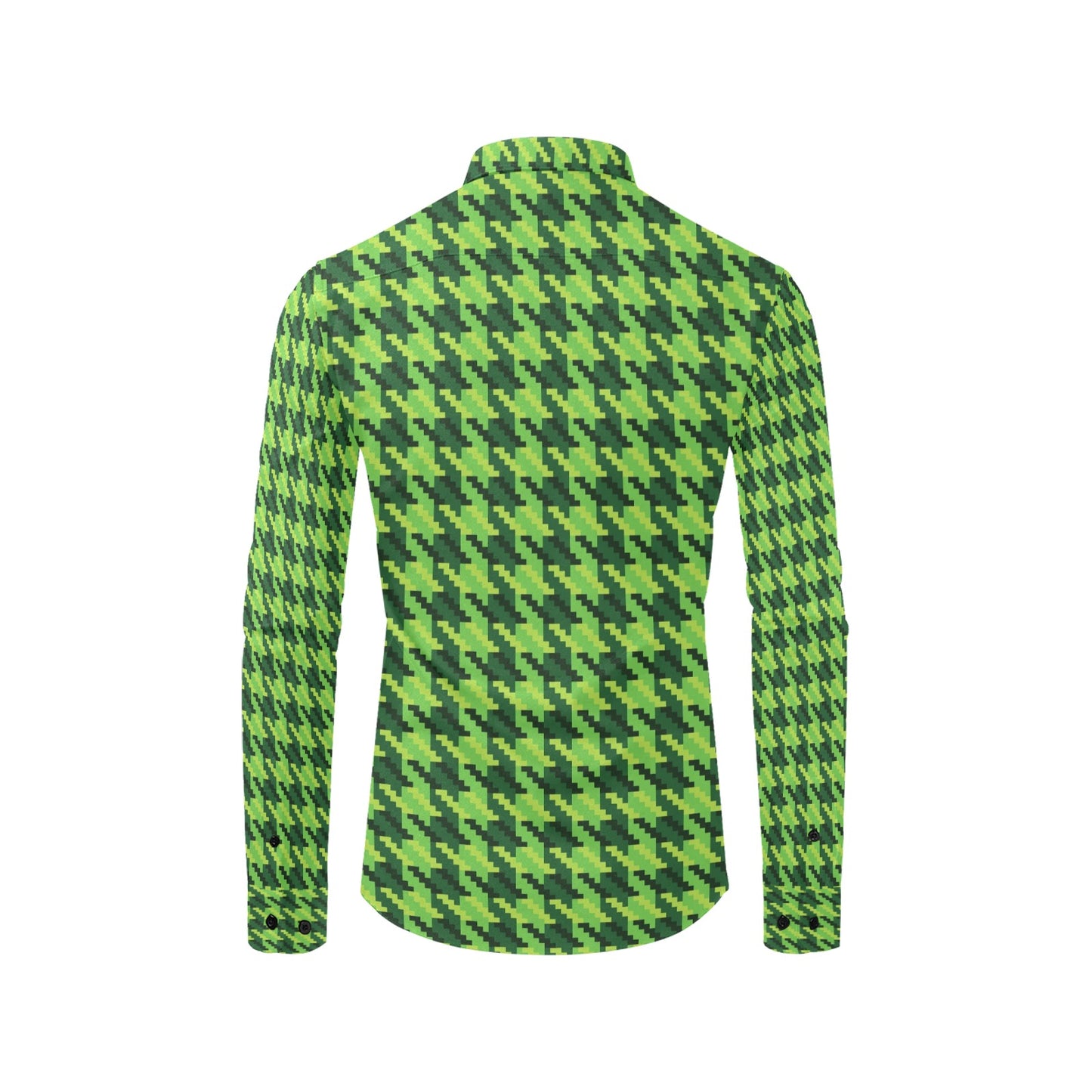 St Patricks Day Houndstooth Pattern Print LKS301 Men's Long Sleeve Dress Shirt