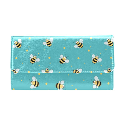 Bee With Dot Print Design LKS309 Women's Trifold Wallet