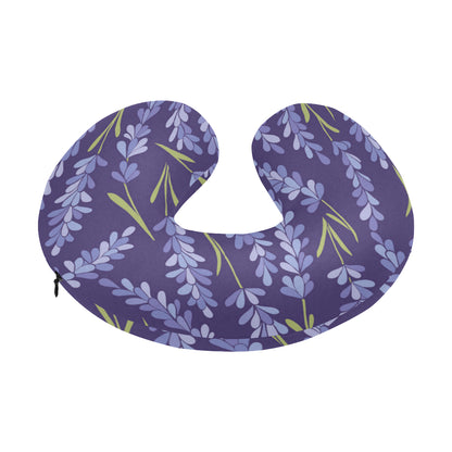 Lavender Pattern Print Design 03 U-Shaped Travel Neck Pillow