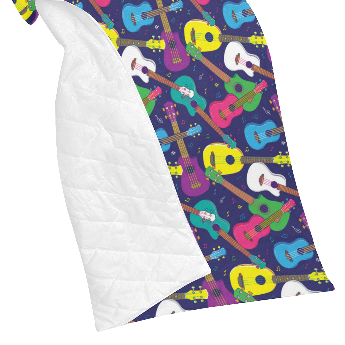 Ukulele Pattern Print Design 02 Premium Quilt