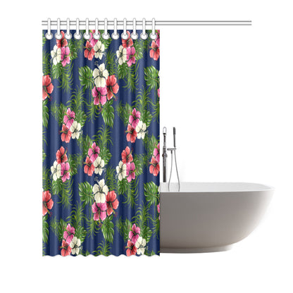 Hibiscus Pattern Print Design HB028 Shower Curtain
