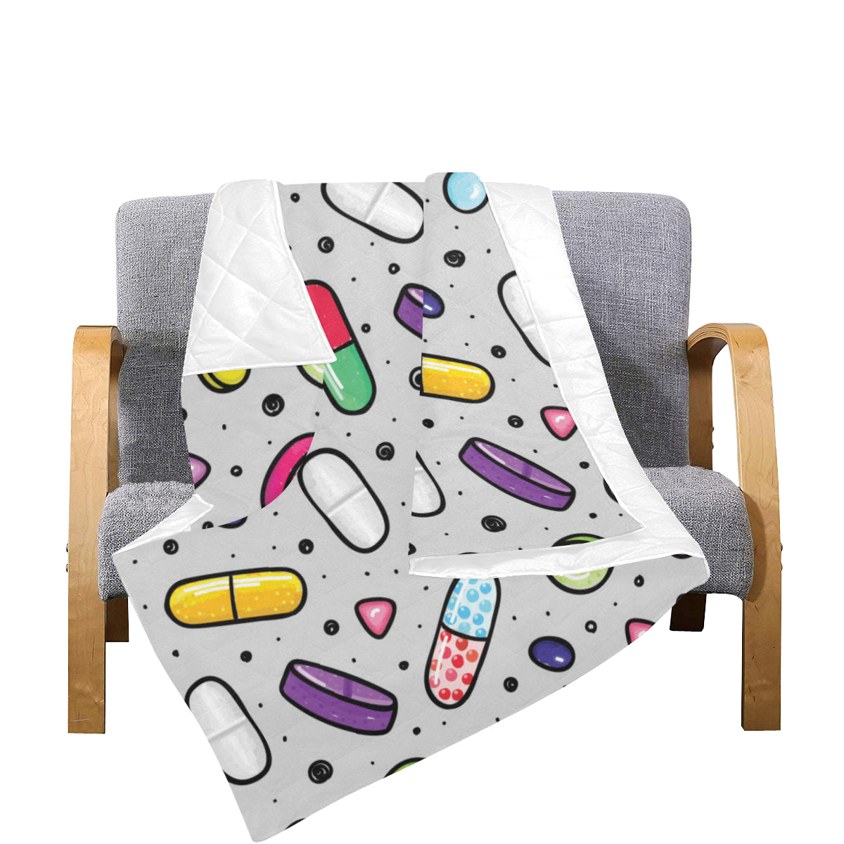 Pill Pattern Print Design A04 Premium Quilt