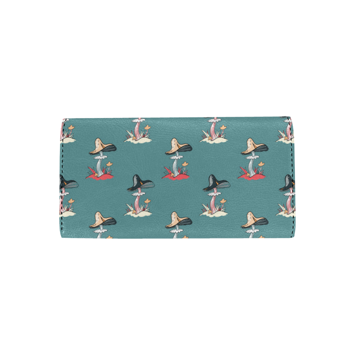 Mushroom Pattern Print Design A04 Women's Trifold Wallet