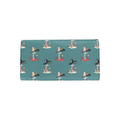 Mushroom Pattern Print Design A04 Women's Trifold Wallet