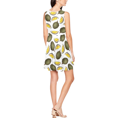 Durian Pattern Print Design DR03 Sleeveless Dress