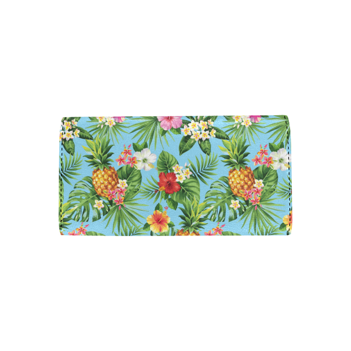 Pineapple Hawaiian flower Tropical Women's Trifold Wallet