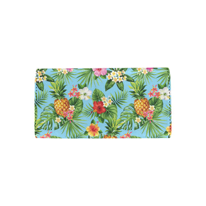 Pineapple Hawaiian flower Tropical Women's Trifold Wallet