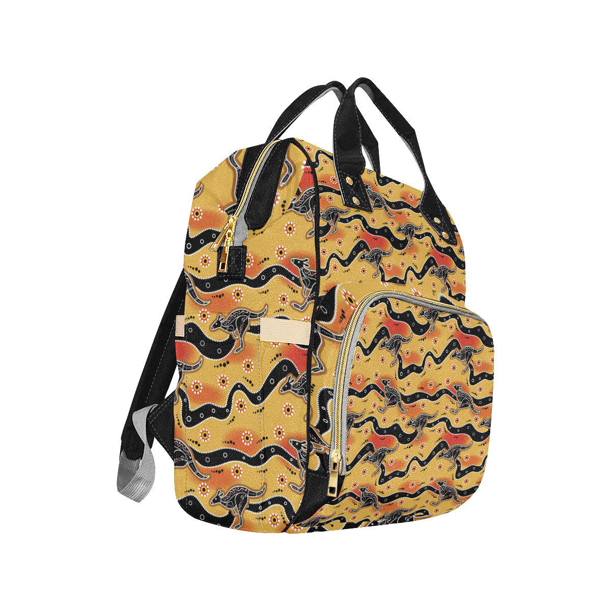 Kangaroos Aboriginal  Pattern Print Design 06 Diaper Bag Backpack