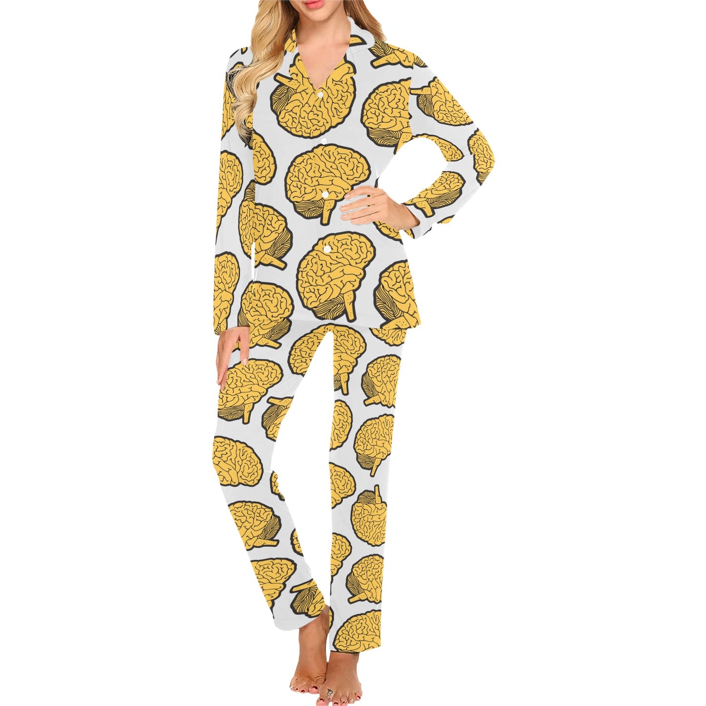 Psychology Pattern Print Design A01 Women's Long Pajama Set