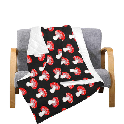 Mushroom Pattern Print Design A02 Premium Quilt